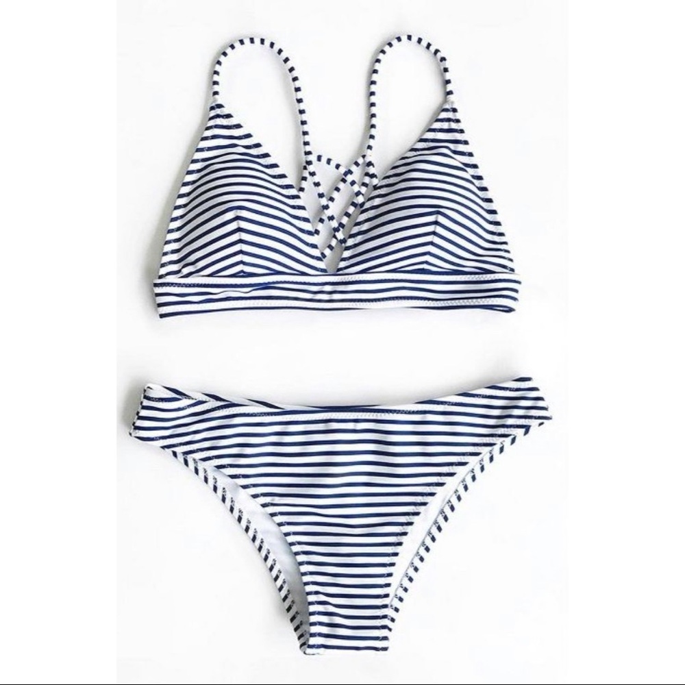 NWT Nautical Striped Cupshe Bikini